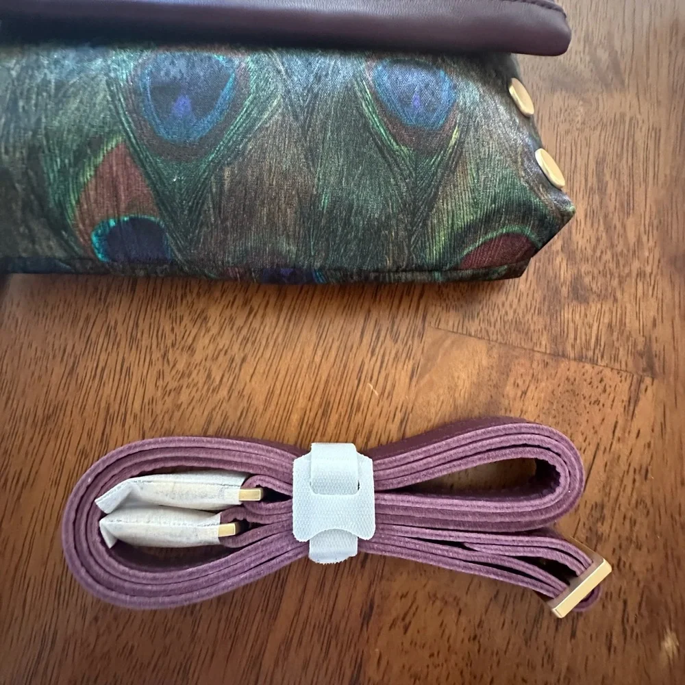 Hammitt burgundy and Green Clutch with Gold Details - Picture 7 of 10